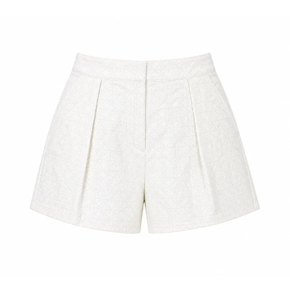 Ryegrass‎ Embroidered High Waisted Pleated Shorts 10 preppy coastal Resortwear
